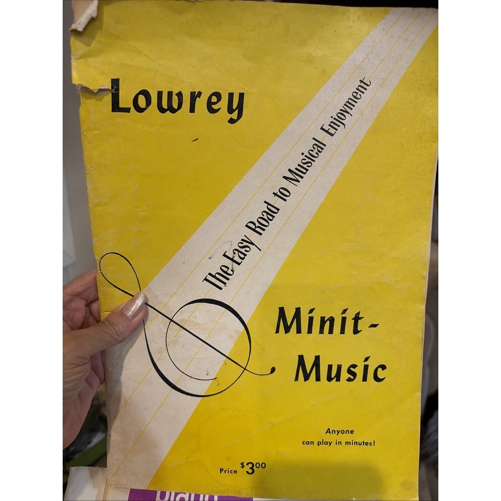 Lowrey Minit-Music Anyone Can Play Sheet Music Book 1955 Vintage Organ Lessons